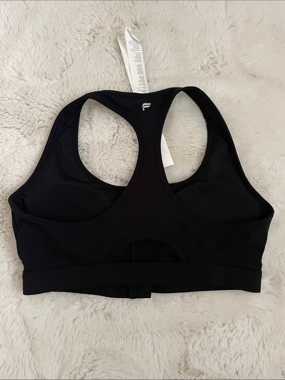 Fabletics Black Front-Zip Racerback Sports Bra - Picture 8 of 9